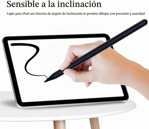 Vista 8 de Lápiz óptico para iPad 2018-2025 con rechazo de palma, carga más rápida, sensibilidad de inclinación, lápiz iPad compatible con Negro