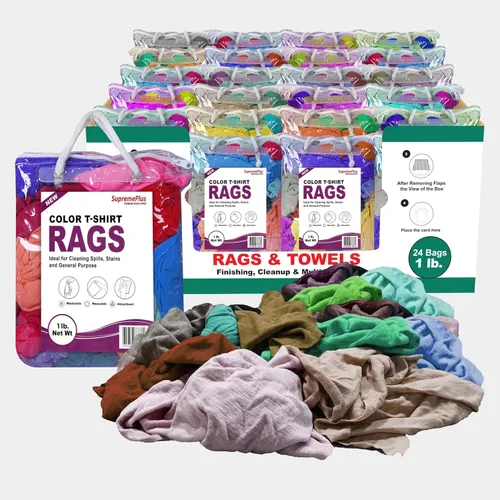 Vista 13 de Trapos de limpieza de punto de color premium – Compra trapos a granel para talleres, mecánicos, pintores y uso doméstico, trapos de algodón
