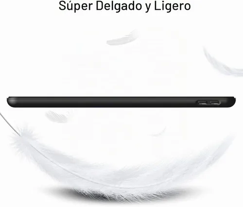 Vista 6 de Funda para iPad Air 2 (2.ª generación) de 9.7 pulgadas, ligera, delgada, función de reposo/activación automática con soporte de triple pliegue Negro