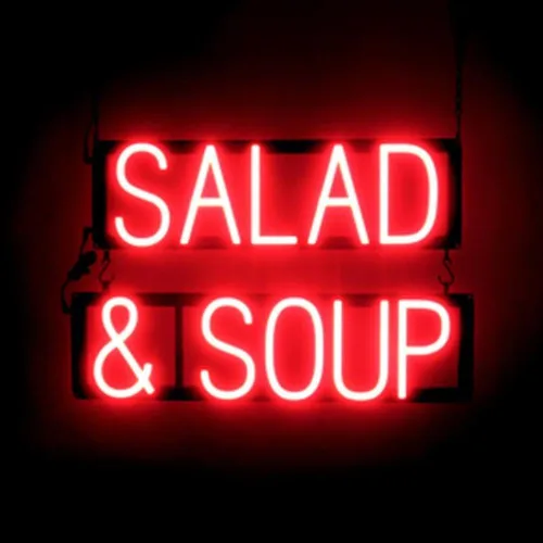 Vista 17 de SpellBrite DELI Sign Letrero relacionado con delicatessen con aspecto neón, fuente de luz LED azul 13.4 x 6.3 pulgadas