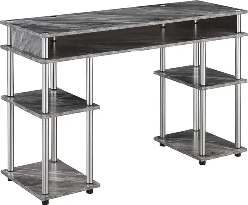 Vista 29 de Convenience Concepts Designs2Go No Tools - Escritorio para estudiantes de 47.25 pulgadas, escritorio contemporáneo para oficina, dormitorio y Blanco