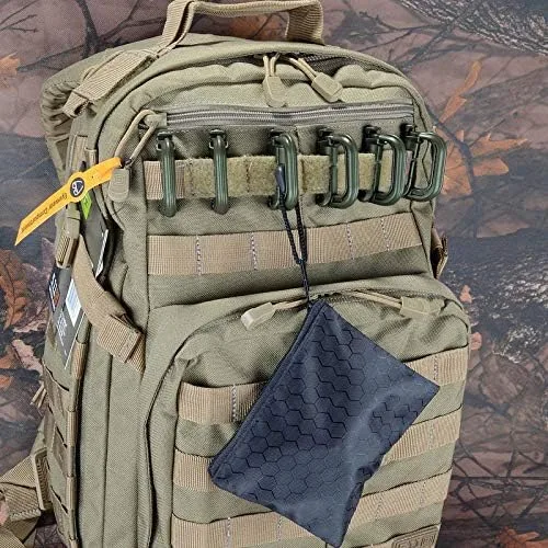 Vista 3 de Boosteady - Paquete de 10 anillos en D de Grimlock, multiusos para poner en el bolso Molle con correa de malla y zíper