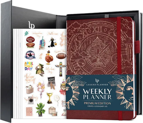 Vista 15 de Legend Planificador Semanal Premium – Planificador Semanal, Mensual y de Presupuesto Sin Fecha – Organizador de Vida para Gestión del Tiempo y Negro