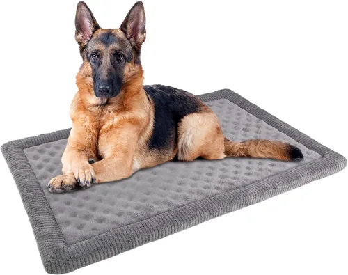 Vista 12 de Almohadilla para jaula de perro 24x17 pulgadas gris, colchoneta de cama de espuma viscoelástica para perro pequeño y gato, lavable, cama para dormir