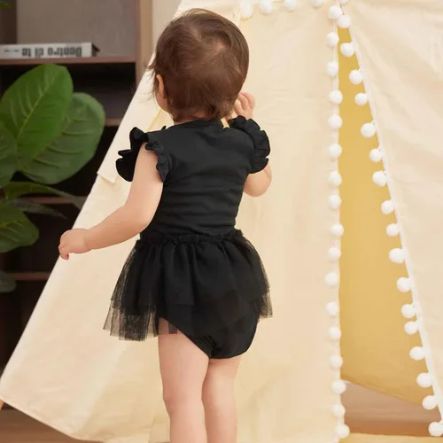 Vista 3 de ROMPERINBOX Romeprinbox - Body de vestido negro para bebé niña
