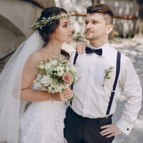 Vista 6 de trilece Pajarita y tirantes para hombres y mujeres, accesorios de traje de boda, juego de corbatines y clips fuertes, regalos de Navidad para hombres