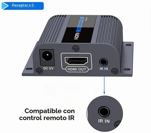 Vista 4 de MYPIN Extensor HDMI 1080P@60HZ 1x2 dispositivo divisor sobre cable CAT6/6A