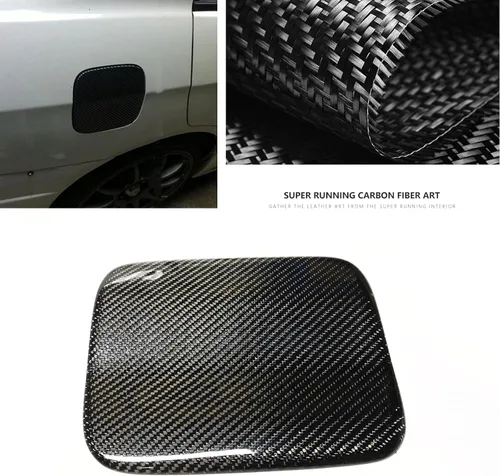 Vista 7 de Cubierta de puerta de gas combustible de fibra de carbono para Subaru Impreza WRX STi 2002-2007 Negro