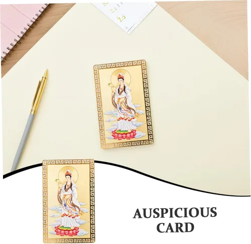 Vista 3 de FOMIYES Decoración de coche Accesorios de coche chino Feng Shui Kwan Guanyin Amuleto de Buda auspicioso para paz segura salud riqueza buena