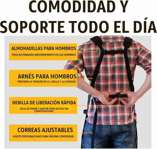 Vista 3 de ecoZen Delantal de soldadura de lona encerada con hilo de Kevlar, resistente al calor y a los productos químicos, totalmente ajustable