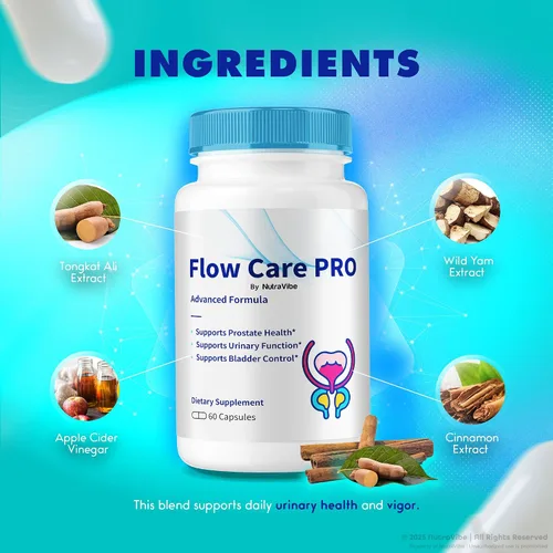 Vista 5 de Flow Care Pro - Apoyo oficial para la salud de la próstata y la vejiga con ingredientes naturales para el flujo urinario, comodidad y sueño sin