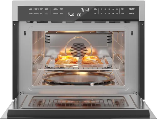 Vista 5 de KoolMore Combinación de horno de convección y microondas integrado de 24 pulgadas con asador, puerta de cierre suave, potencia de 1000 vatios