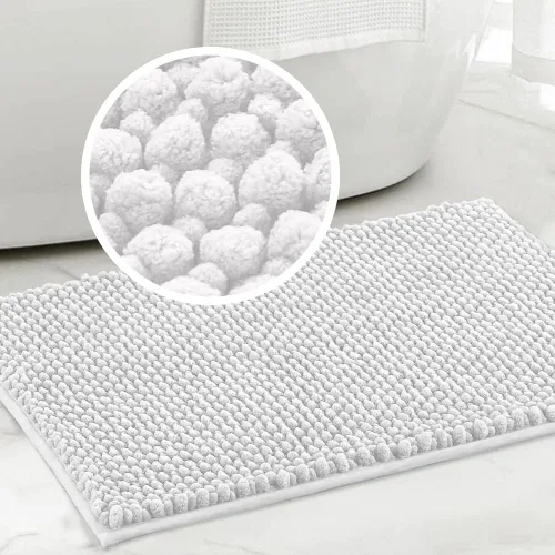Vista 8 de Turquoize Alfombras de baño de felpilla antideslizante para baño, 17 x 24 pulgadas, extra suaves y absorbentes, lavables a máquina, perfectas