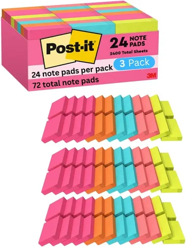 Vista 10 de Post-it Mini notas, 1 3/8 x 1 7/8 pulgadas, 24 blocs, notas adhesivas favoritas #1 de Estados Unidos, notas Poptimistic Post-it Notes, rosa intenso
