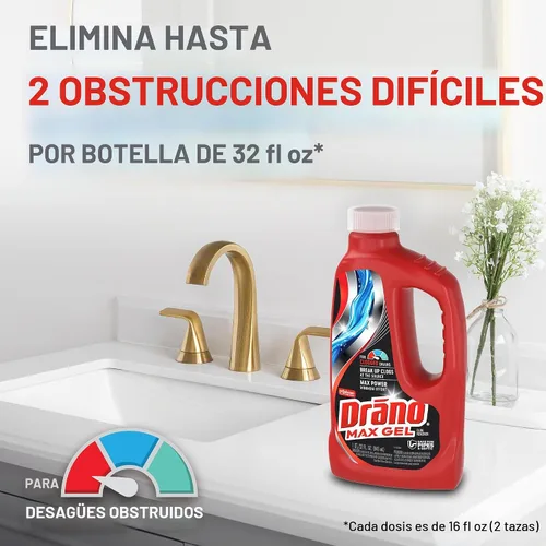 Vista 10 de Removedor de obstrucciones 00117-2PK Max(paquete de 2), 32 onzas, Drano , thomaswi, 1, 1