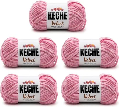 Vista 171 de Keche Hilo para ganchillo, hilo de terciopelo, chenilla suave, manta de bebé voluminosa amigurumi Yarn 3.53 oz (132 yardas) - Arona