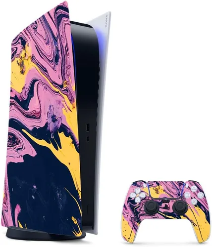 Vista 65 de MightySkins - Skin para juegos para PS5 / Playstation 5 Bundle – Mármol ámbar Envoltura protectora de vid Fácil de aplicar y cambiar