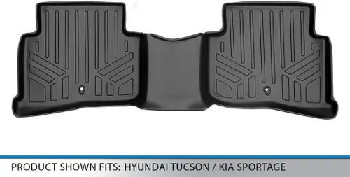 Vista 3 de SMARTLINER Alfombrillas de piso de ajuste personalizado de segunda fila compatibles con Hyundai Tucson 2016-2018