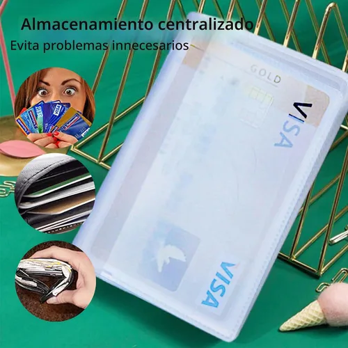 Vista 4 de Cartera de plástico para tarjetas de crédito transparente (6 páginas 12 ranuras, 2 unidades)