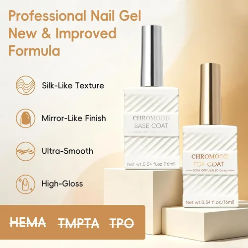 Vista 2 de 2 unidades de 0.5 fl oz de capa base y superior, gel libre de HEMA