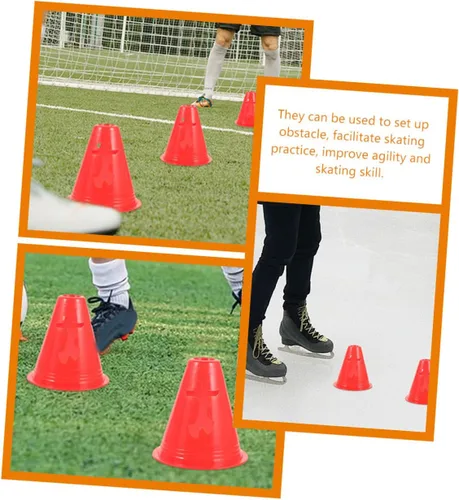 Vista 4 de GALPADA 20Pcs Small High Sports Training Cones for Soccer and Roller Skating Agility Drills Portable Markers for School Practice and Speed Control