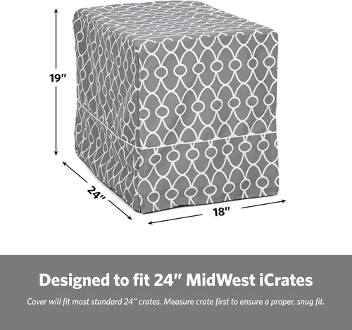 Vista 6 de MidWest Homes for Pets Funda para jaula para perros pequeños con protector de tela de Teflon, funda de privacidad de poliéster y algodón