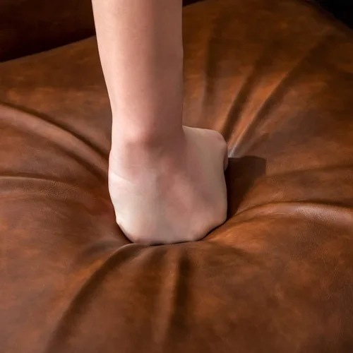 Vista 5 de Juego de 2 sillas de comedor modernas de tela, tapizadas de piel sintética, sillas de cocina sin brazos de mediados de siglo con patas negras