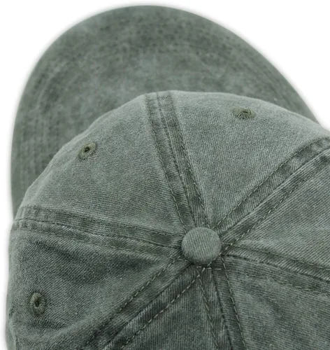 Vista 4 de HH HOFNEN Gorra de béisbol de algodón de sarga lavada y desgastada, vintage, ajustable, para hombre y mujer