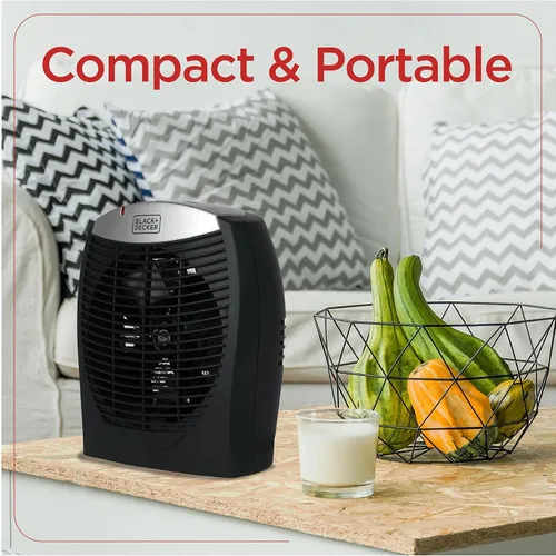 Vista 5 de BLACK+DECKER - Calentador eléctrico con E-Save, calentador personal con 3 ajustes, para oficina, hogar o dormitorio, control de termostato ajustable