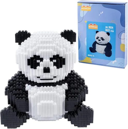 Vista 8 de AHZILEl - Juego de construcción de bloques de panda de animales, 7822 piezas, lindo rompecabezas 3D, mini ladrillos de construcción, kit de juguetes