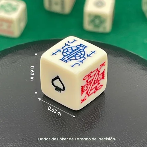 Vista 6 de CHH SS-CQG-7815 - Taza de cuero de lujo con 5 dados de póquer