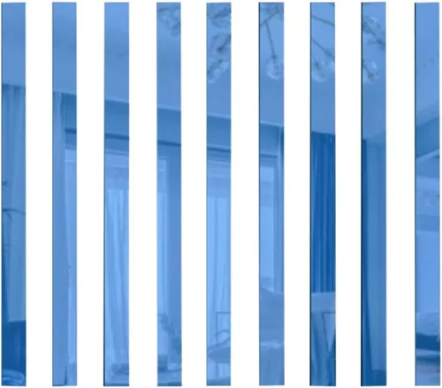 Vista 9 de 10 calcomanías de pared de espejo, diseño a rayas, espejo, azulejos artísticos, decoración de bricolaje autoadhesivas, línea de pared, calcomanías