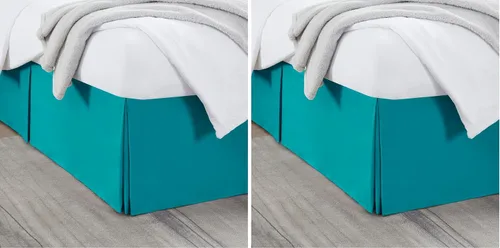Vista 53 de Nestl Falda de cama individual blanca – Falda de cama de tamaño individual de 14 pulgadas de caída – Faldas de cama de microfibra cepillada – Falda