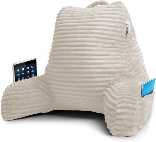 Vista 27 de Nestl Almohada de lectura para niños y adolescentes con espuma viscoelástica triturada, almohadas de respaldo de felpa de corte lujoso para leer