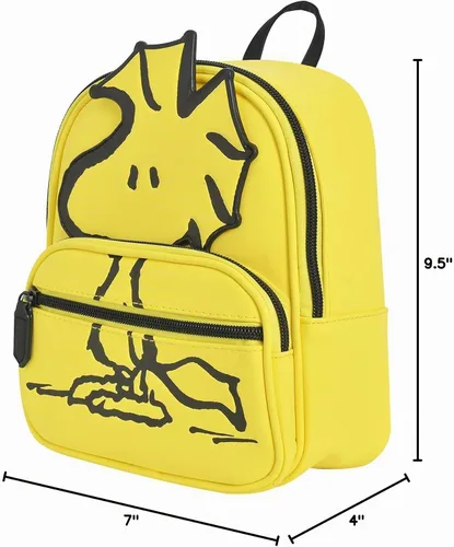 Vista 8 de Mini mochila Peanuts, bolsa de viaje pequeña para hombres y mujeres Woodstock
