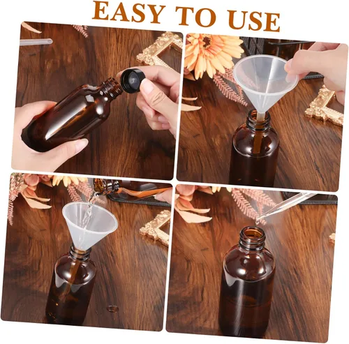 Vista 5 de 4pcs botellas de vidrio recargables botellas de vidrio redondas tapas de salsa picante cuentagotas para agua a granel
