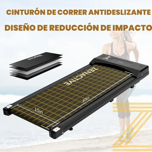 Vista 4 de TOUSAINS Walking Pad Treadmill for Home, Under Desk Treadmill, Portable Compact Walking Pad for Small Spaces, Quiet Electric Treadmill with Remote