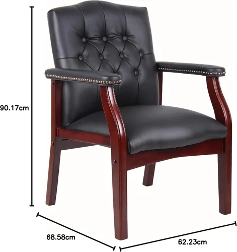 Vista 10 de Boss Office Products Ivy League - Silla ejecutiva para invitados, vinilo, color negro