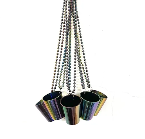 Vista 3 de Collar de cuentas de vidrio de chupito, estilo mágico de color colgante, decoración navideña (12 piezas)