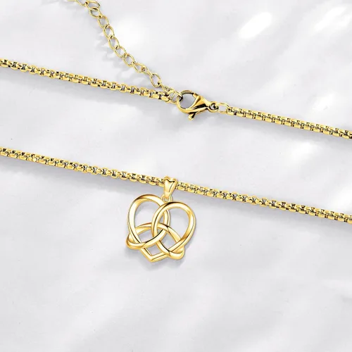 Vista 37 de Collar de pentagrama de plata de ley con triple luna, diosa celta, nudo celta, nudo de brujas, Ankh, sol y luna, Hécate, lilith, Santa Muerte