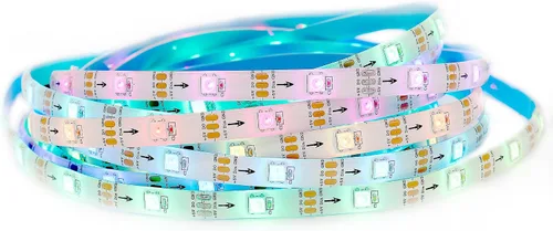 Vista 6 de WS2812b - Tira de luces LED direccionables individualmente de 9.8 pies, 30 píxeles/m, luces LED inteligentes, aplicación Bluetooth, control remoto