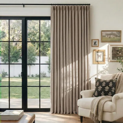 Vista 18 de CAPALOCA Cortinas extra de 60 pulgadas de ancho 100% opacas de 96 pulgadas Desnudo Natural