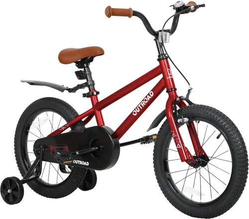 Vista 11 de Outroad - Bicicleta infantil para niños y niñas de 3 a 9 años, bicicleta para niños de 14, 16 y 18 pulgadas, con ruedas de entrenamiento, bicicletas