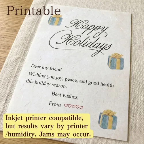 Vista 4 de Papel de papelería japonés Iyo Washi, 20 hojas (9.7 x 6.9 pulgadas), fabricado en Japón, papel japonés blanco, imprimible, impresora de inyección