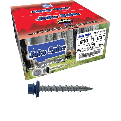 Vista 76 de 10 tornillos para techos de metal gris ABC de 1-1/2 pulgadas, cabezal de arandela hexagonal, arranque automático/roscado, arandela EPDM. 1 bolsa