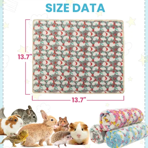 Vista 2 de CUSOZWO Tapete de ropa de cama de conejillo de indias, paquete de 3 unidades, impermeable, lavable, forro de jaula de ratas, accesorios de ropa