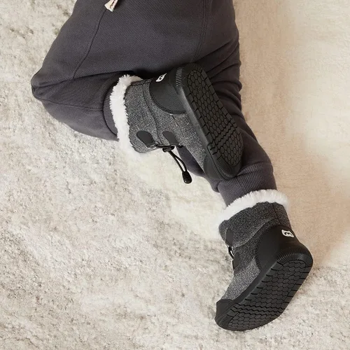 Vista 3 de BMCiTYBM Botas de nieve para bebés y niños pequeños, zapatos de invierno para niños y niñas, zapatos de bebé de piel sintética para clima frío