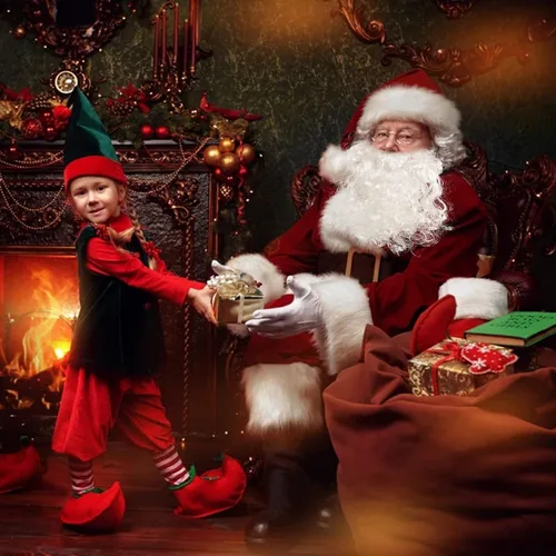 Vista 6 de PrettyQueen Disfraz de Papá Noel para hombres, traje profesional de Papá Noel, para adultos, hombres, disfraz de Papá Noel, de lujo, 9 piezas