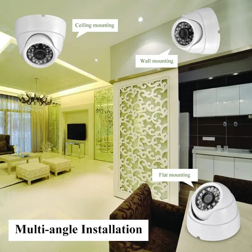 Vista 6 de CCTV 24ir LED 1/3 CCD 800tvl cámara audio interior de la bóveda D/n cámara de vigilancia de seguridad