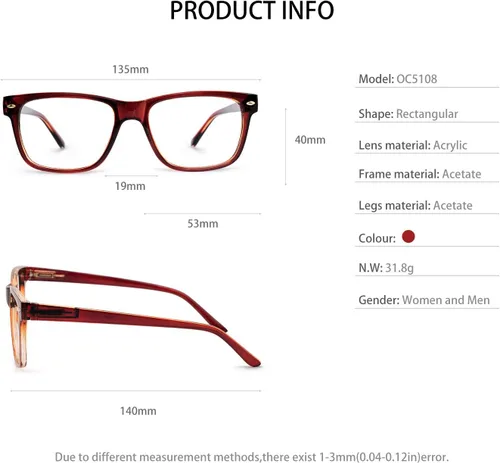 Vista 12 de OCCI CHIARI Gafas de lectura de moda para mujer y hombre